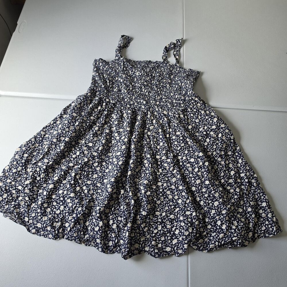 Torrid Dress Womens 2X Blue Floral Smocked Sundress Fit & Flare Pockets Strappy